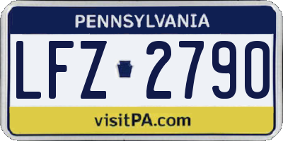PA license plate LFZ2790