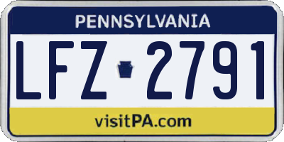 PA license plate LFZ2791