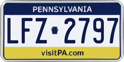 PA license plate LFZ2797