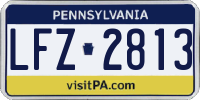 PA license plate LFZ2813