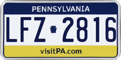 PA license plate LFZ2816