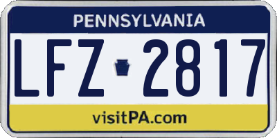 PA license plate LFZ2817