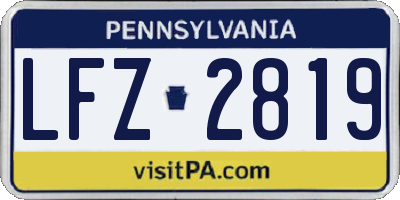PA license plate LFZ2819