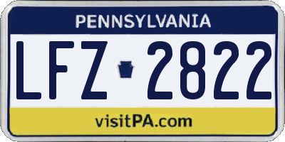 PA license plate LFZ2822