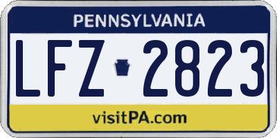 PA license plate LFZ2823