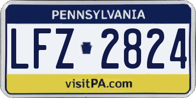 PA license plate LFZ2824