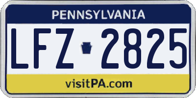 PA license plate LFZ2825