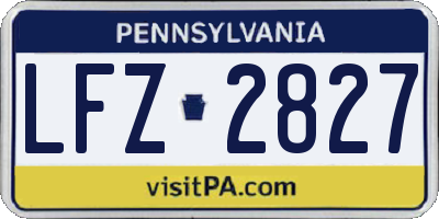 PA license plate LFZ2827