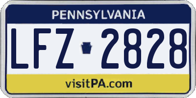 PA license plate LFZ2828