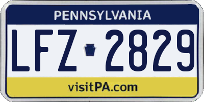 PA license plate LFZ2829