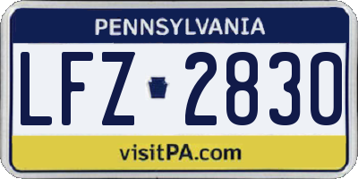 PA license plate LFZ2830