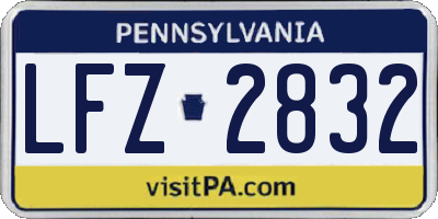 PA license plate LFZ2832