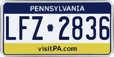 PA license plate LFZ2836