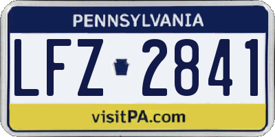 PA license plate LFZ2841