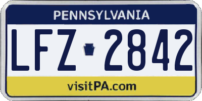 PA license plate LFZ2842