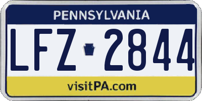 PA license plate LFZ2844