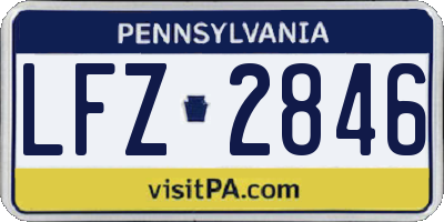 PA license plate LFZ2846