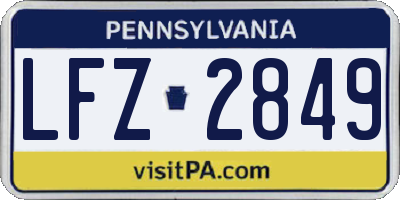 PA license plate LFZ2849