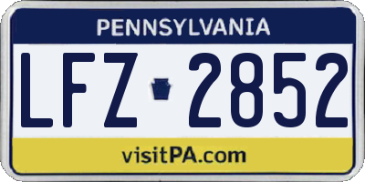 PA license plate LFZ2852