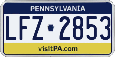 PA license plate LFZ2853