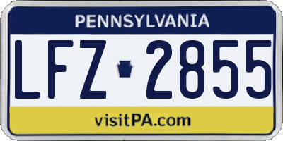 PA license plate LFZ2855