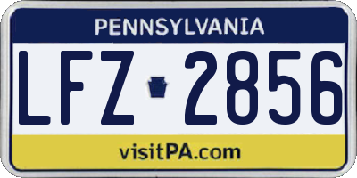 PA license plate LFZ2856