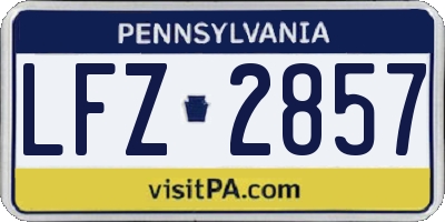 PA license plate LFZ2857