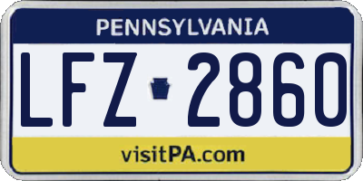 PA license plate LFZ2860