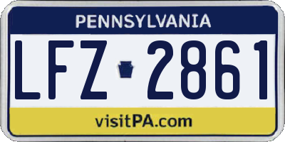 PA license plate LFZ2861