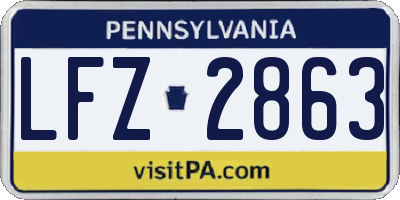PA license plate LFZ2863