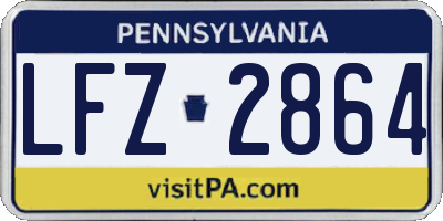 PA license plate LFZ2864