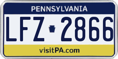 PA license plate LFZ2866