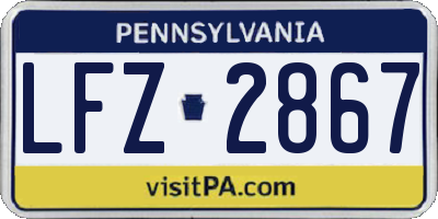PA license plate LFZ2867