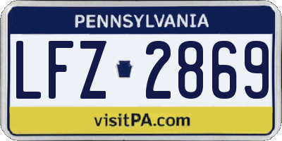 PA license plate LFZ2869