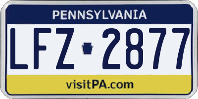 PA license plate LFZ2877