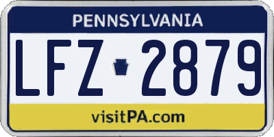 PA license plate LFZ2879