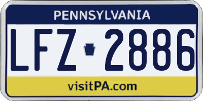 PA license plate LFZ2886