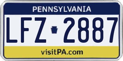 PA license plate LFZ2887