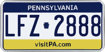 PA license plate LFZ2888