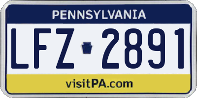 PA license plate LFZ2891