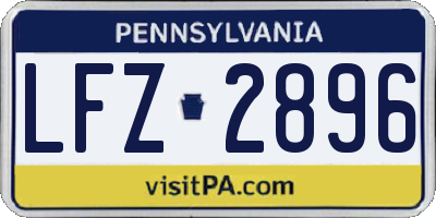PA license plate LFZ2896