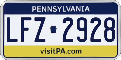 PA license plate LFZ2928