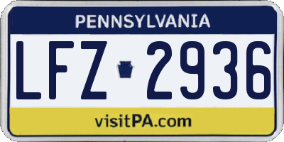 PA license plate LFZ2936