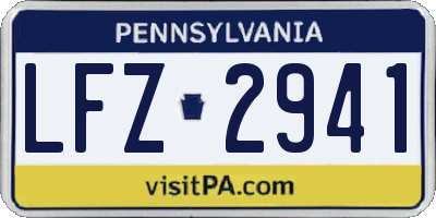 PA license plate LFZ2941