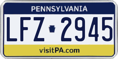 PA license plate LFZ2945