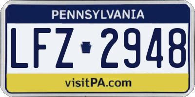 PA license plate LFZ2948