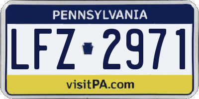 PA license plate LFZ2971