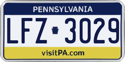 PA license plate LFZ3029
