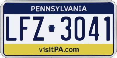 PA license plate LFZ3041