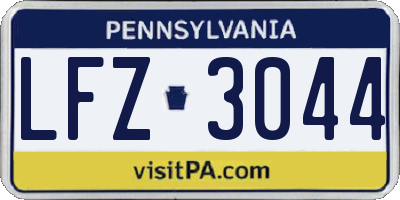 PA license plate LFZ3044